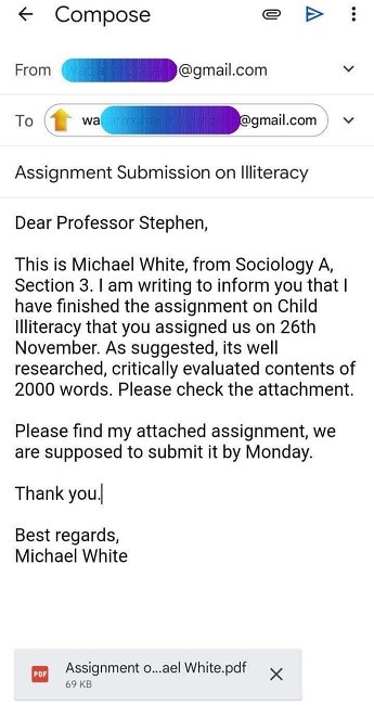 task assignment email sample